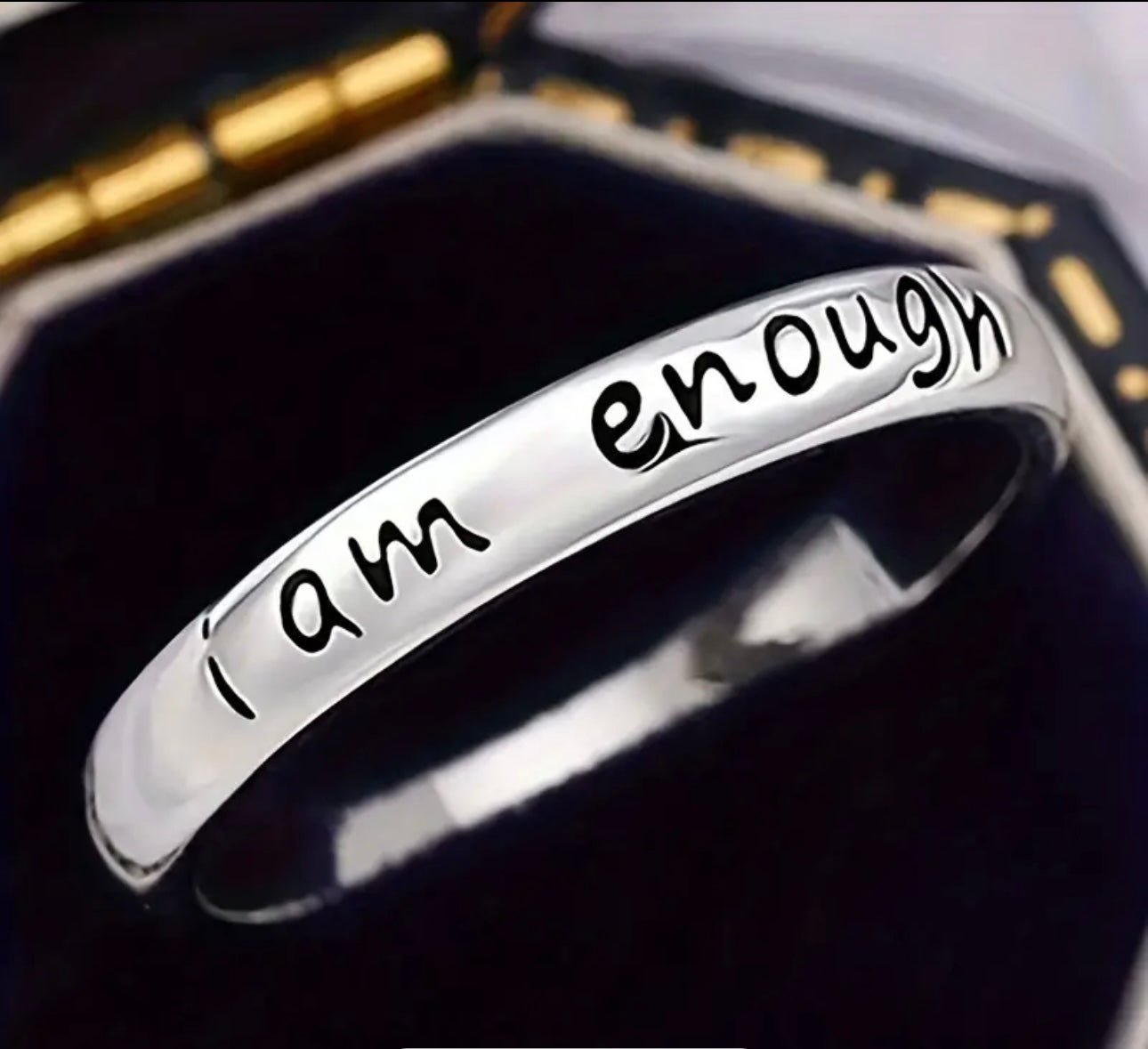 I Am Enough Empowerment Ring (SIZED) - Eleni Jewels