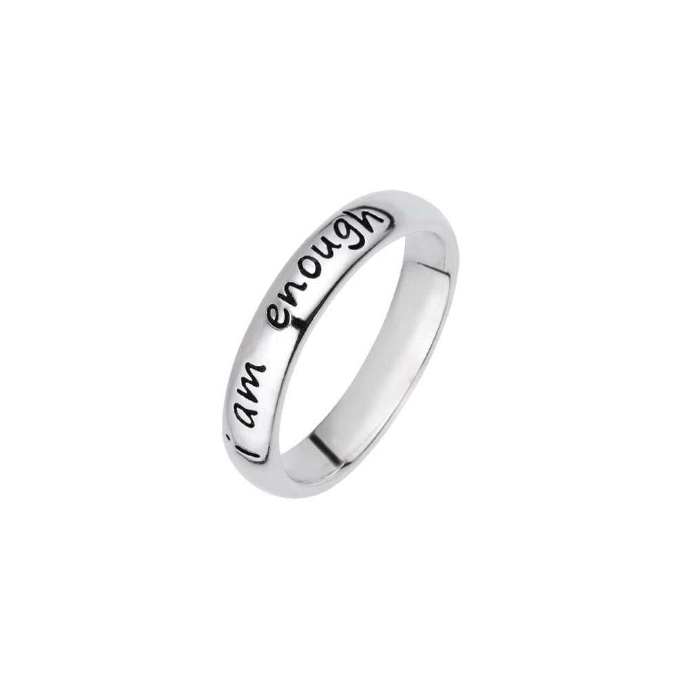 I Am Enough Empowerment Ring (SIZED) - Eleni Jewels